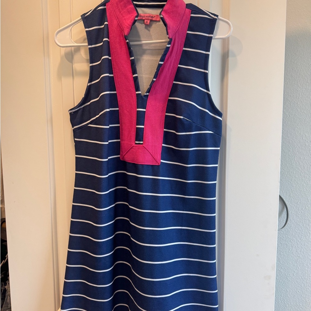 Simply Southern Pink and Navy Striped Dress